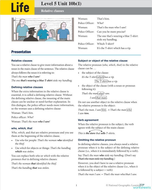 Neo Cursos Life 5 Unit 10b(1). Interactive worksheet | TopWorksheets