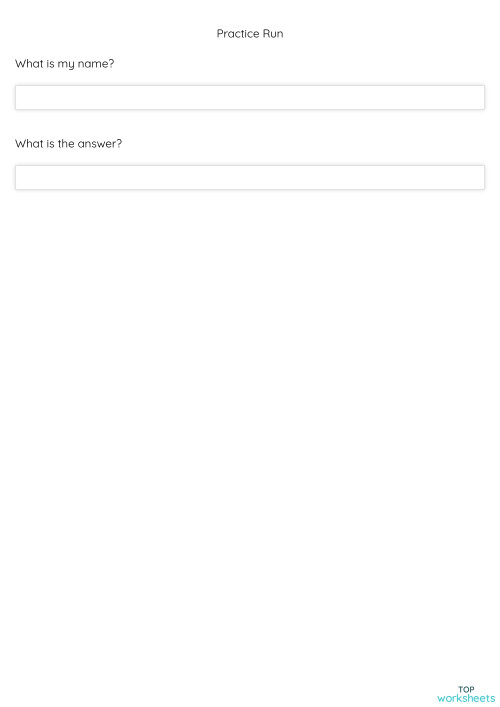 Practice Run. Interactive worksheet | TopWorksheets