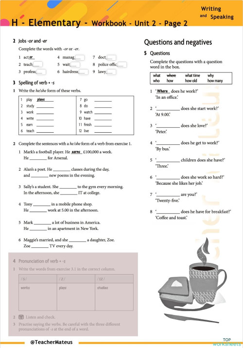 2 - Elementary Workbook - Unit 2 - Page 2 - Writing - TM0322 ...