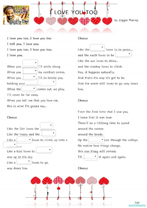 I love you too. Interactive worksheet | TopWorksheets