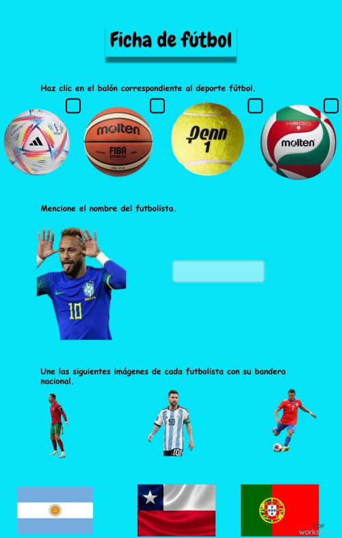 Ficha de Fútbol / Deportes. Ficha interactiva | TopWorksheets