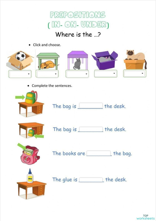 PREPOSITIONS: WHERE IS...?. Interactive worksheet | TopWorksheets