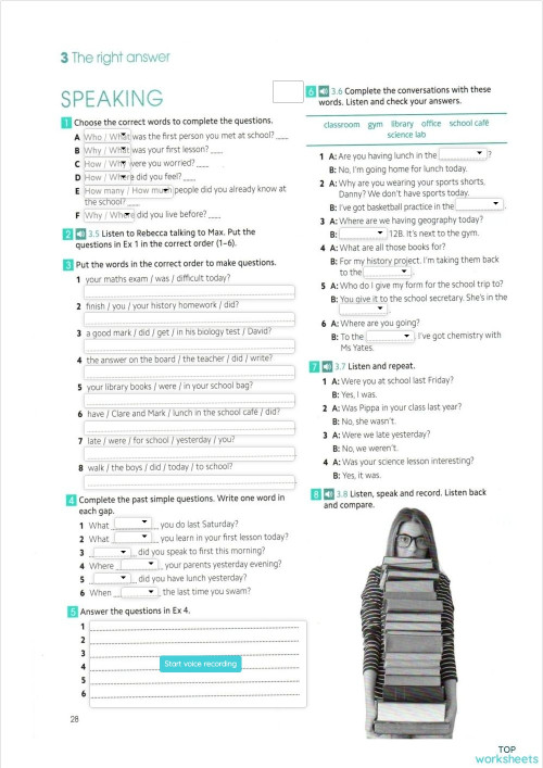 Lesson 9 - Speaking and Writing. Interactive worksheet | TopWorksheets