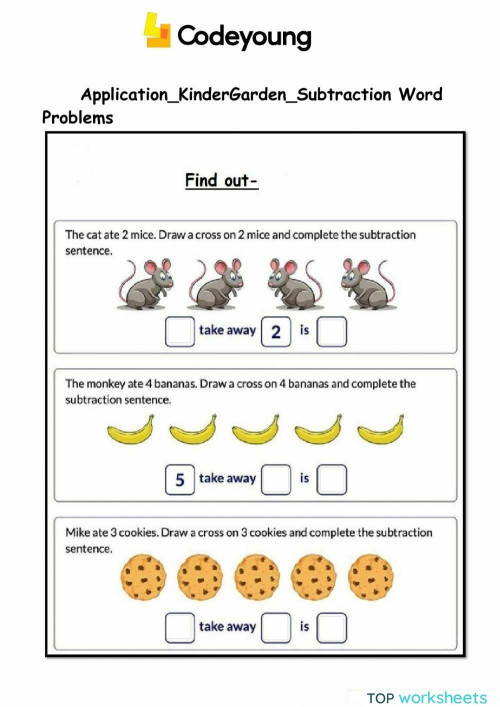 Subtraction for kg. Interactive worksheet TopWorksheets