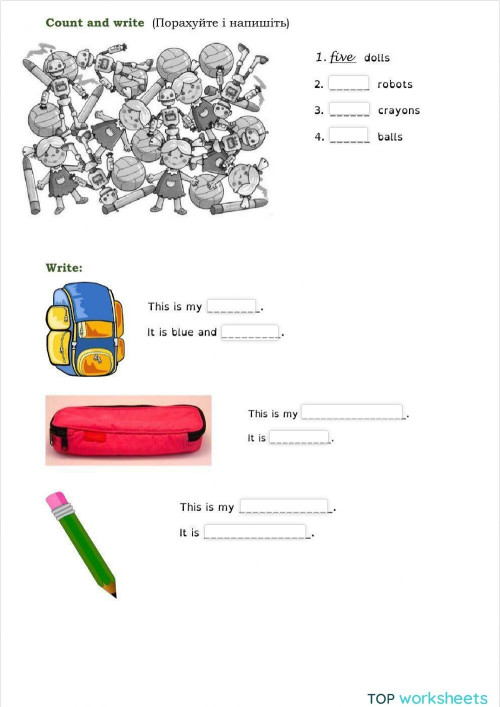 Count and describe. Interactive worksheet | TopWorksheets