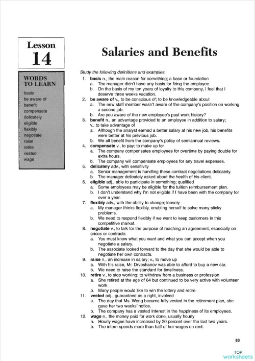 600 essential words for toeic lesson 14 word interactive worksheet