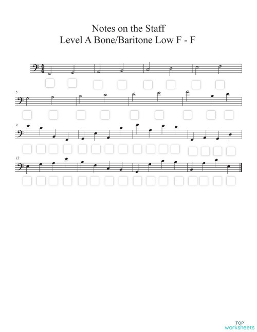 Trombone / Baritone BC Level 3. Interactive worksheet TopWorksheets