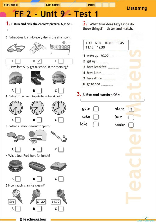 FF 2 - Unit 10 - Test 5 - Writing. Interactive worksheet | TopWorksheets