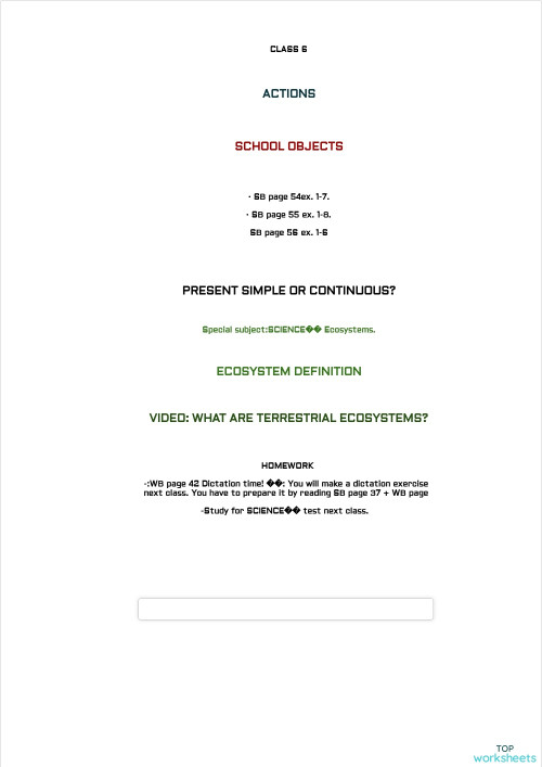 CLASS 6 ACTIVITIES. Interactive worksheet | TopWorksheets