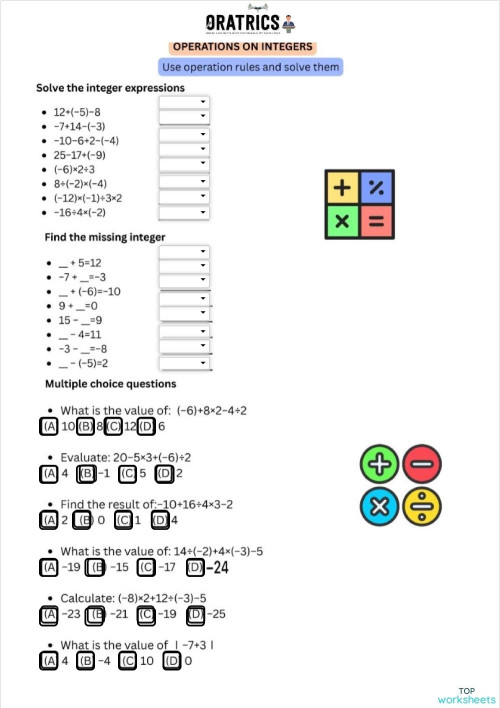 Grade 6 37. Interactive worksheet | TopWorksheets