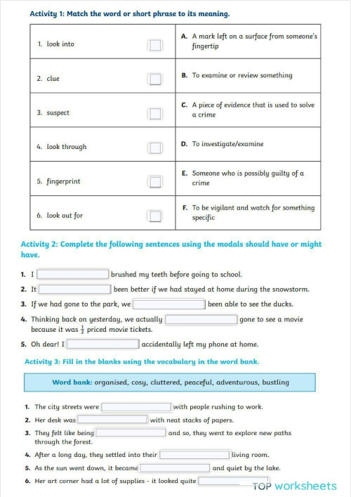 writing. Interactive worksheet | TopWorksheets