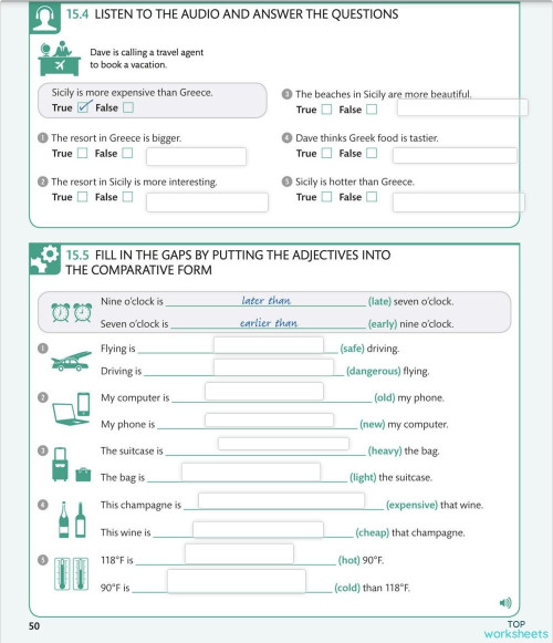 Making comparisons 5. Interactive worksheet | TopWorksheets
