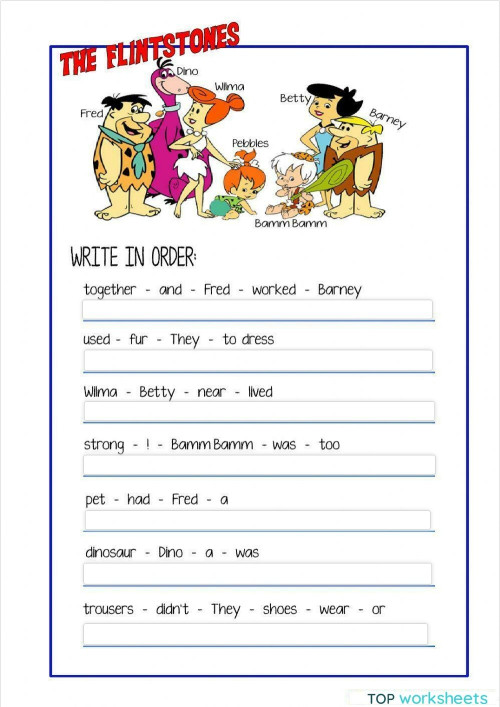 Flinstones. Interactive worksheet | TopWorksheets