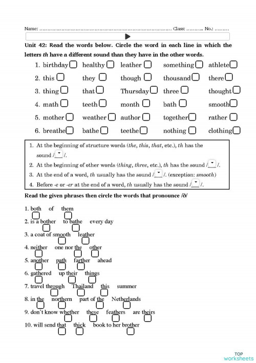 Unit 42 th 2. Interactive worksheet TopWorksheets
