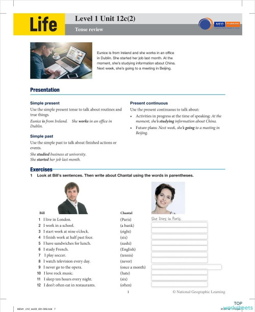 Neo Cursos Life 1 Unit 12c(2). Interactive worksheet | TopWorksheets