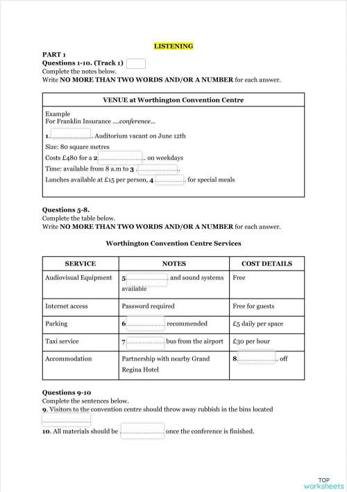 Placement test interactive worksheet topworksheets