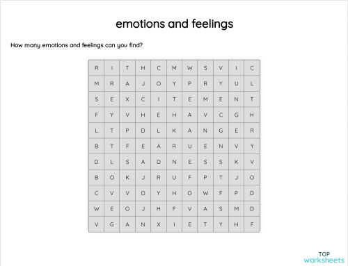 emotions and feelings. Interactive worksheet | TopWorksheets