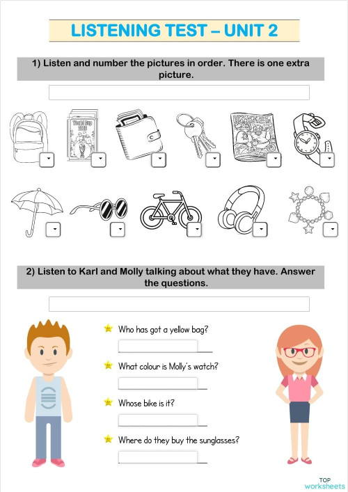 Unit 2 Listening Interaktives Arbeitsblatt Topworksheets
