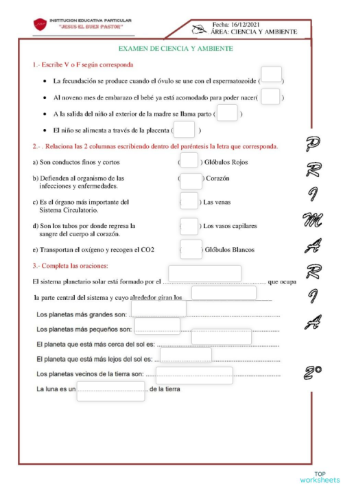 CIENCIA Y AMBIENTE 2°. Ficha interactiva | TopWorksheets