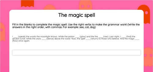 The magic spell. Interactive worksheet | TopWorksheets