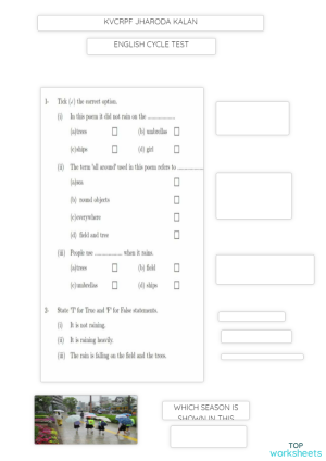 CYCLE TEST. Interactive worksheet | TopWorksheets