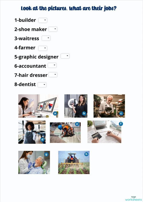 What are their jobs?. Interactive worksheet | TopWorksheets