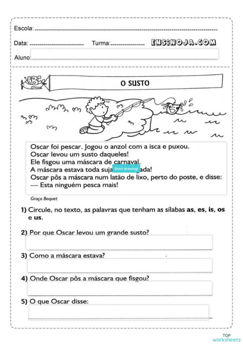 Atividade 2 Interpretação de texto 4 º ano. Ficha interativa ...