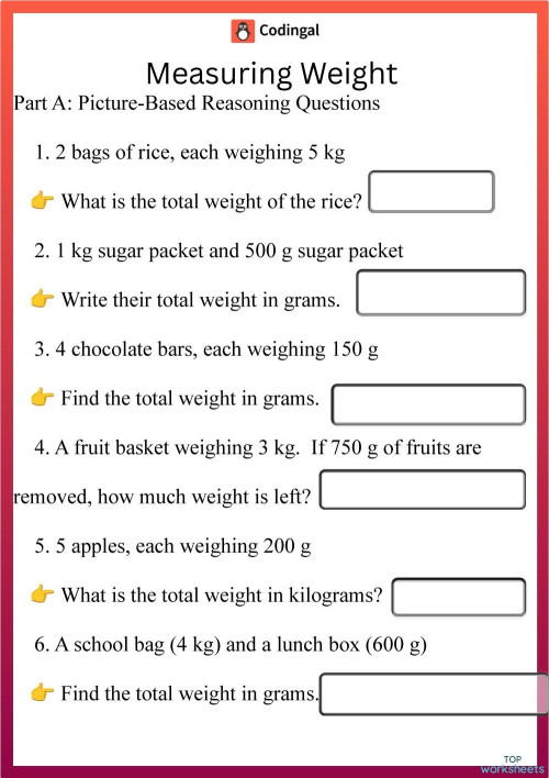Weight: interactive worksheets and online exercises | TopWorksheets