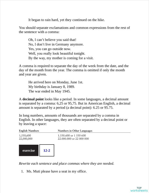 English grammar for Esl learnerners part 6. Interactive worksheet