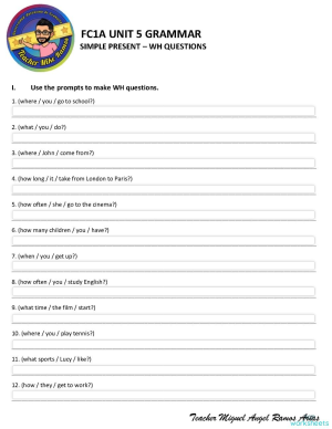 WH QUESTIONS. Interactive worksheet | TopWorksheets