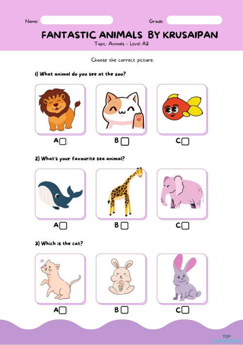 Choose the correct answer. Interactive worksheet | TopWorksheets