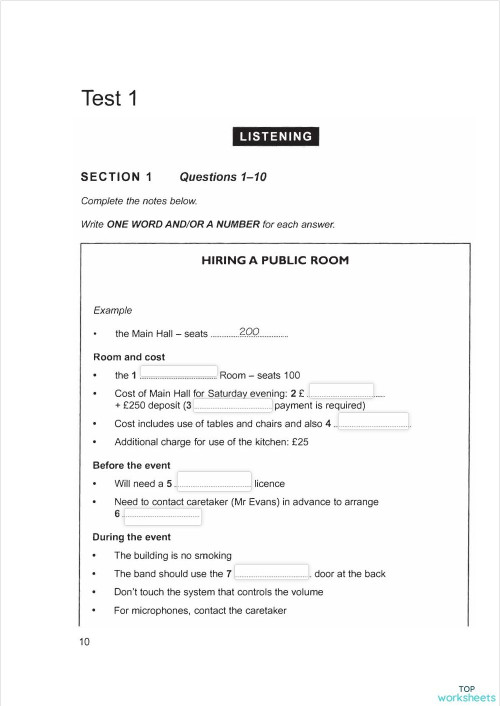 LISTENNING 11.1. Interactive worksheet | TopWorksheets