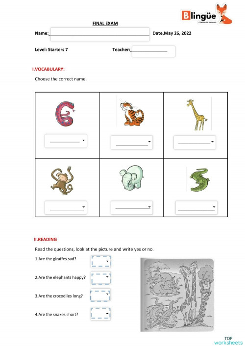 starers 7 final exam. Interactive worksheet | TopWorksheets