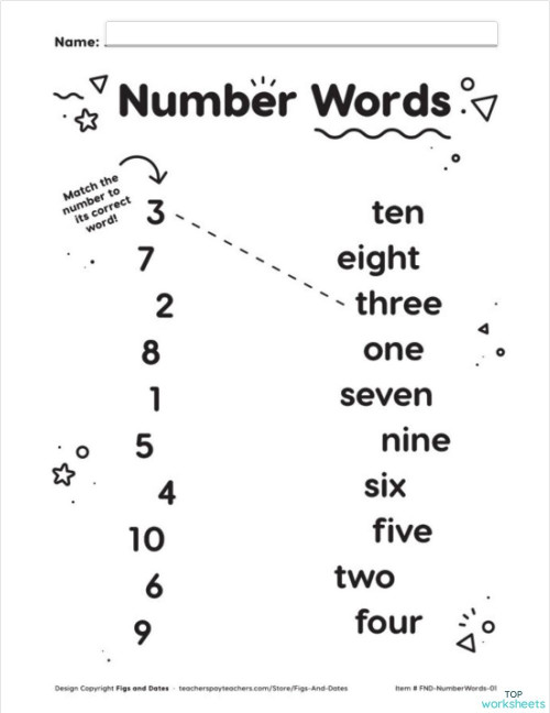 Number Words. Interactive worksheet | TopWorksheets