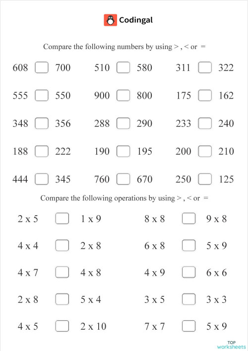 M_G02M03L16_WE01_Compare Worksheet. Interactive worksheet | TopWorksheets