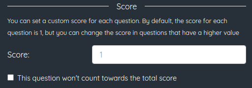 Worksheet field score