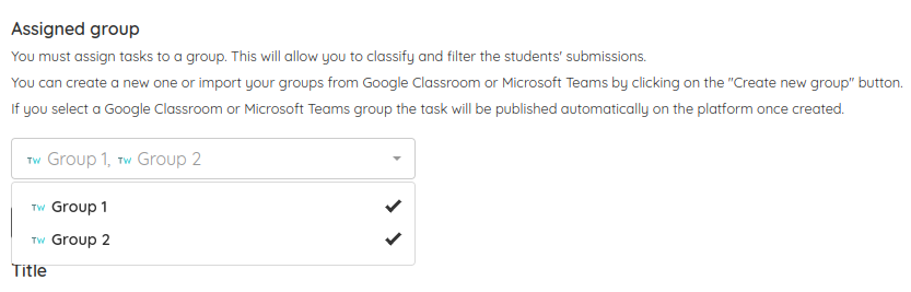 Assign task to multiple groups