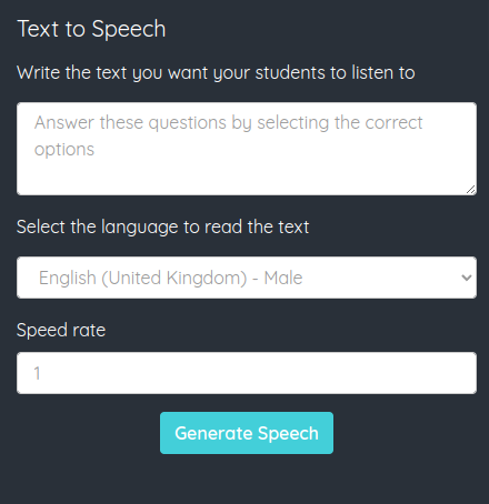 Text to Speech