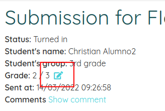 Change submission grade