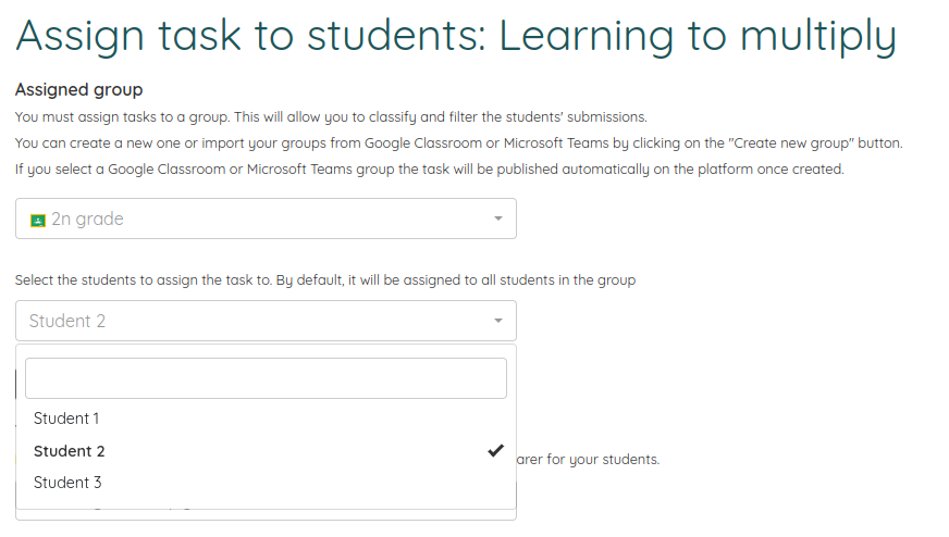 Assign specific students in Google Classroom groups