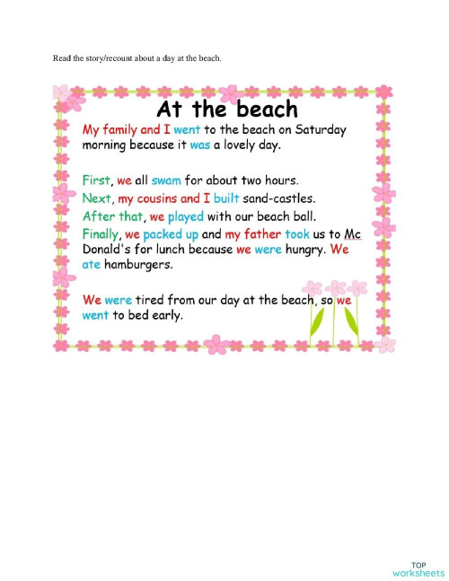 recount writing yr 3 interactive worksheet topworksheets