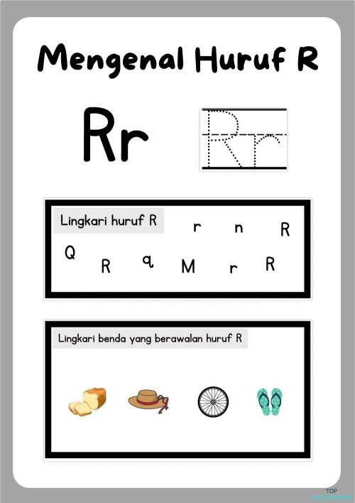 MENULIS HURUF R. Interactive worksheet | TopWorksheets