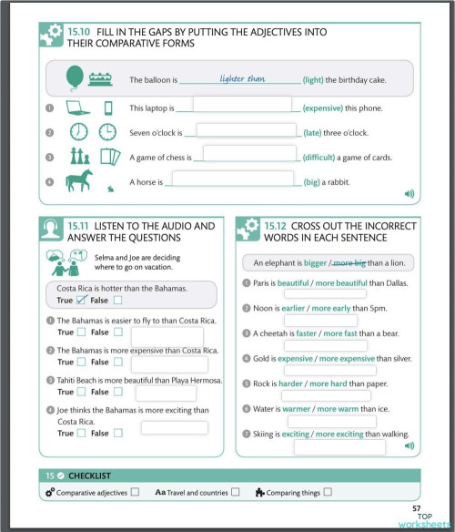 Making comparisons 2. Interactive worksheet | TopWorksheets
