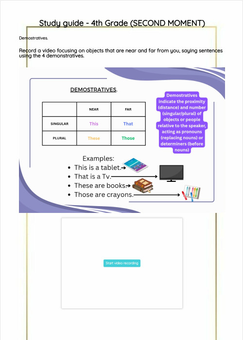 Study guide - 4th Grade (SECOND MOMENT). Interactive worksheet ...