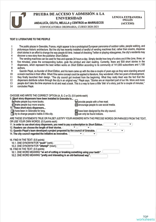 Reading Practice Interactive Worksheet Topworksheets