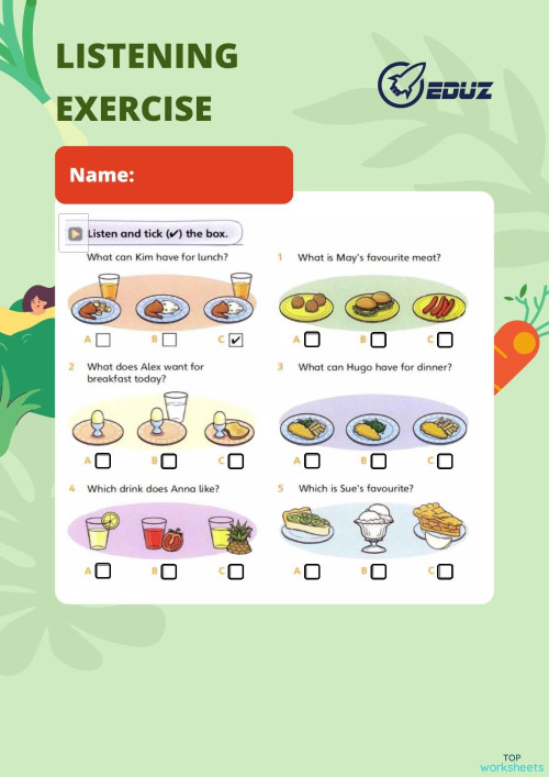 Listening Exercise Interactive Worksheet Topworksheets