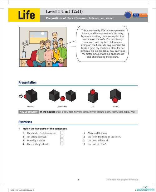 Neo Cursos Life 1 Unit 12c(1). Interactive worksheet | TopWorksheets