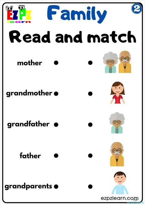 read and match the family. Interactive worksheet | TopWorksheets
