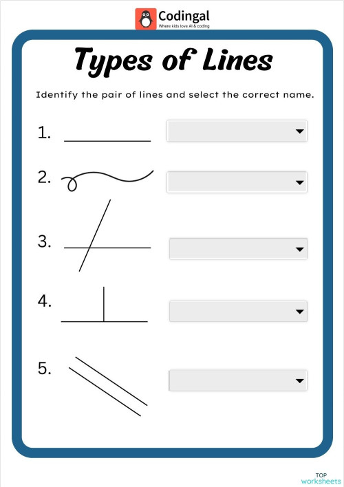 M_G03M22L49_WC03_Types of Lines. Interactive worksheet | TopWorksheets