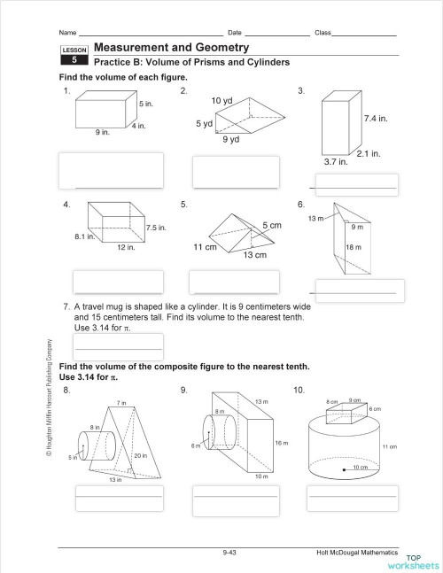 G7-Volume Review. Interactive worksheet | TopWorksheets